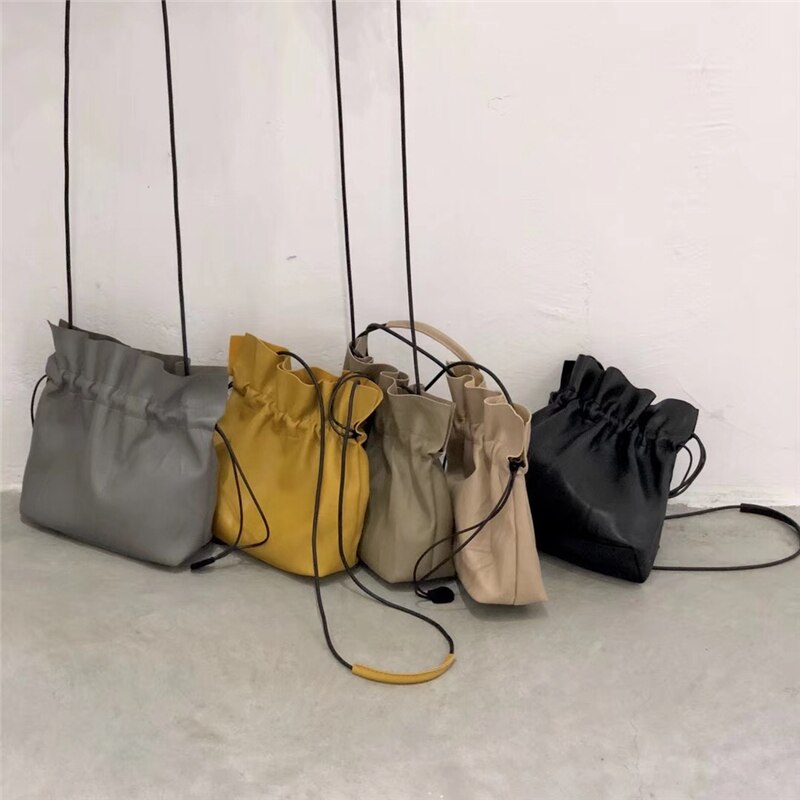 Bolso de hombro pequeño clásico con cordón para mujer, Mini bolsos cruzados de cuero Pu de de ocio informal a la para mujer