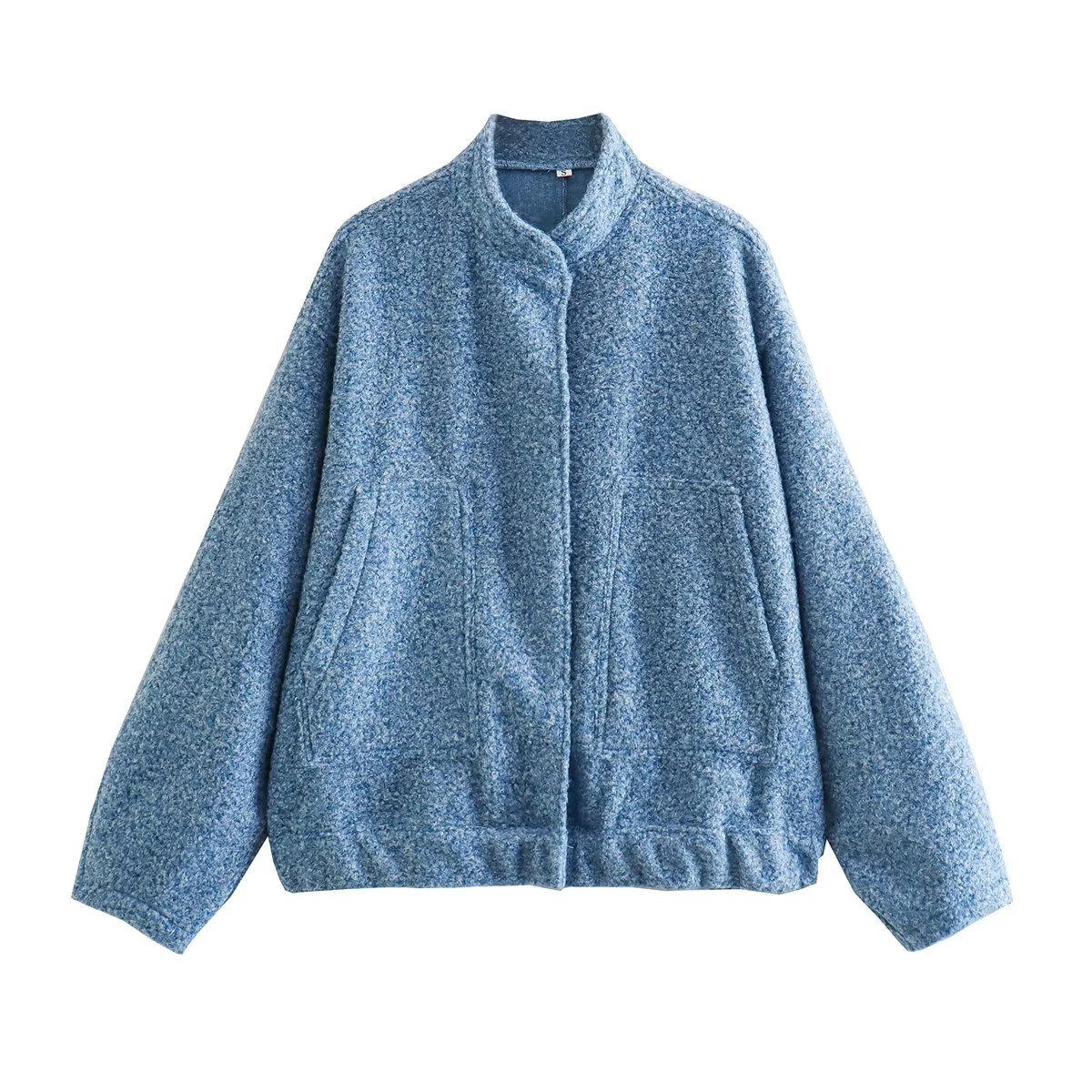 Woman Loose Gray Warm Baseball Jacket Spring Casual Oversized Bomber Jacket Girls Vintage Thick Warm Outwear: L / Pink