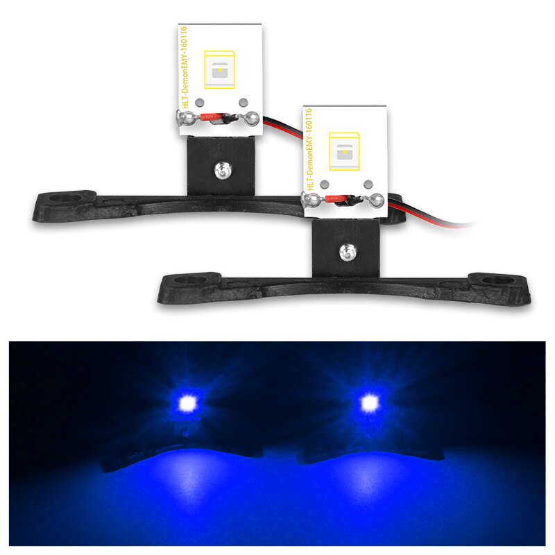 Lente de proyector bi-xenón para coche, luz LED de Ojos de demonio de 2,5 pulgadas, ajuste H4 H7, enchufe, 2 piezas: Blue Demon Eyes