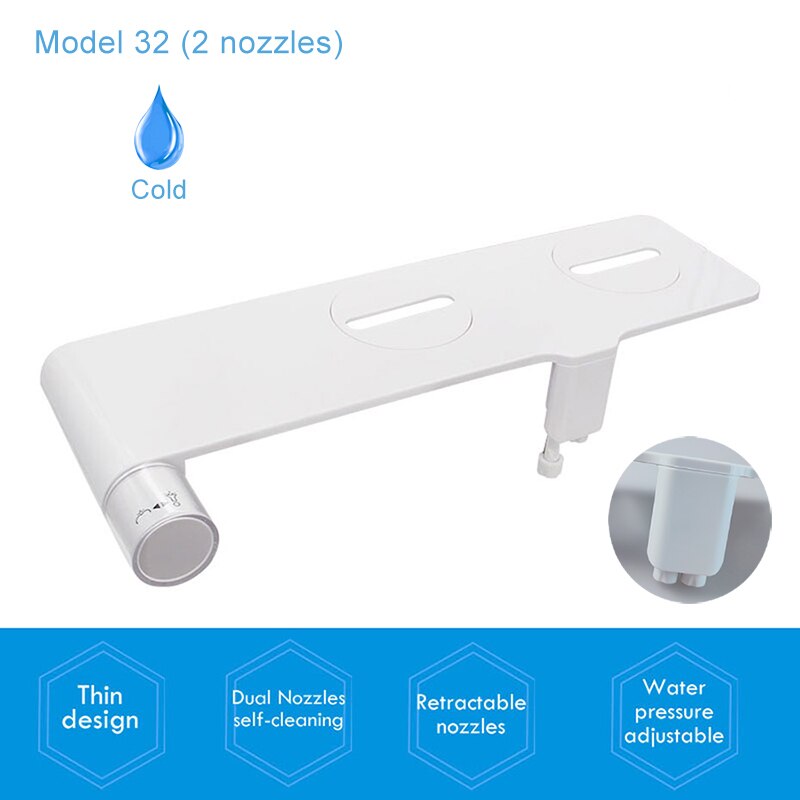 Toilet Seat with Bidet Fresh Water Spray and Self-Cleaning Nozzle and Hygienic Protection Grille, Not Electro-Mechanical Easy