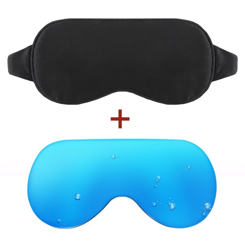 Masque pour les yeux de glace par FOMI Care Technology | Refroidissement occultant pour la Migraine de voyage en avion pour le sommeil relaxant: B