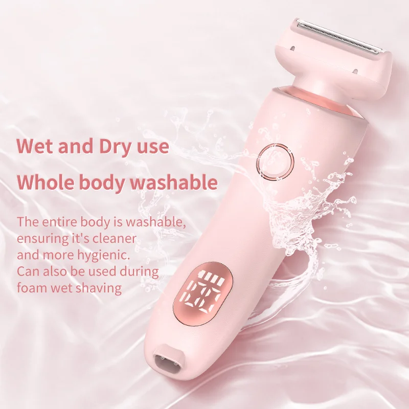 2-in-1 elektrischer Epilierer, Rasierer, wasserdicht, Doppelkopf, elektrischer Epilierer für Frauen, wiederaufladbarer Gesichtsepilierer, Körper-Epilierer