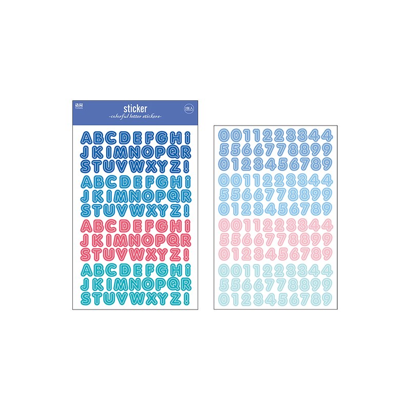 2Sheets Cute Color Letter Stickers Ribbon Alphabet Sticker Kawaii Scrapbooking Photo Album Planner Decoration Korean Stationery: 6