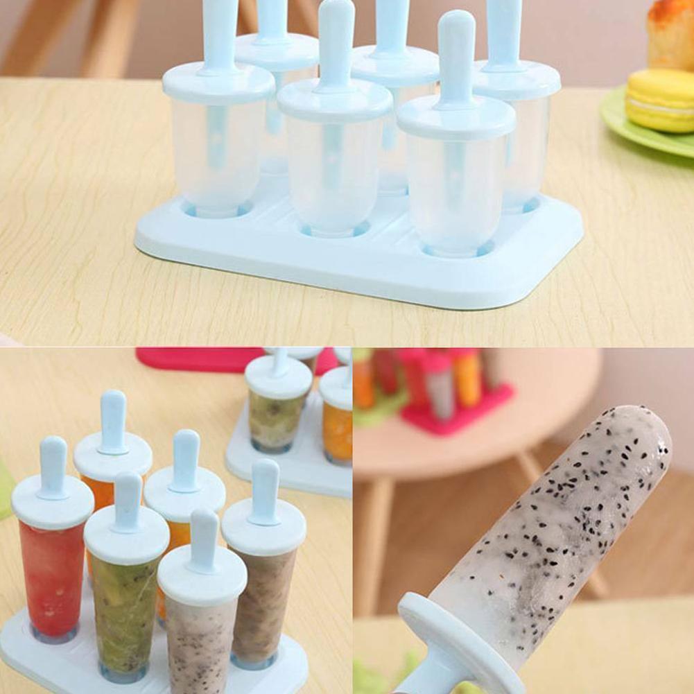 Molde redondo de 6 celdas para hacer Helados y Postres, herramienta de cocina para verano, G4S6