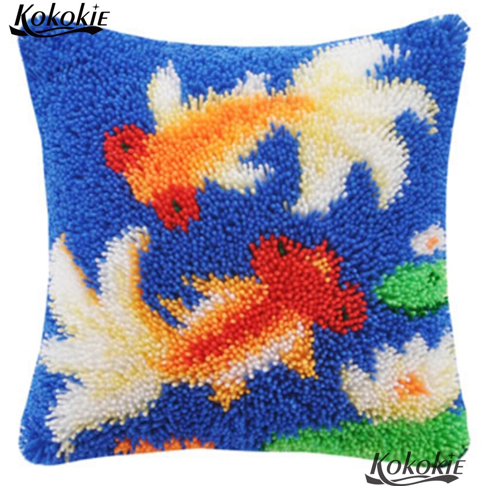Diy alfombra juegos de punto de cruz costura 3d gancho cojín bordado hilo artesanía cojín Patchwork funda de almohada