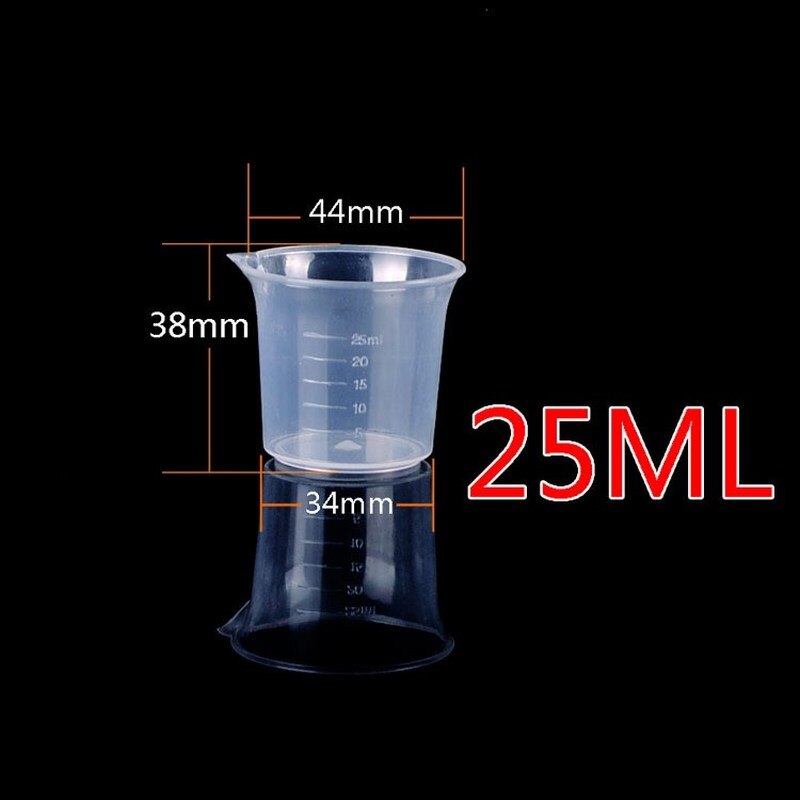 1Pcs 250ml/100ml/50ml/25ml Transparent Kitchen Laboratory Plastic Volumetric Beaker Measuring Cup