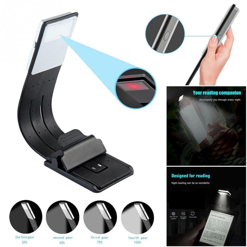 Portable LED Reading Book Light With Detachable Flexible Clip USB Rechargeable Lamp For Kindle/eBook Readers #D20