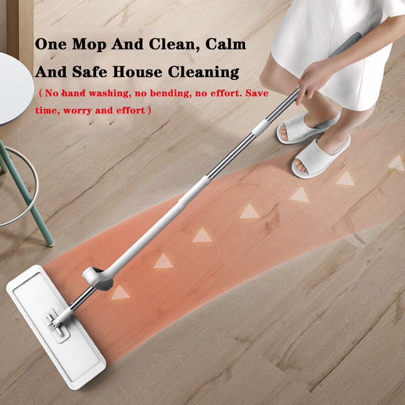 Floor Mop Magic Squeeze Flat Cutting Mop Hands Free For Wash Floor Household Kitchen Floors Cleaning With Microfiber Squeeze Mop