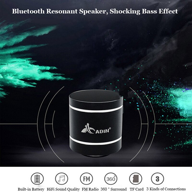 Adin Bluetooth Trillingen Luidspreker Afstandsbediening Draagbare Fm Radio Draadloze Speaker 20W Kolom Bass Computer Speakers