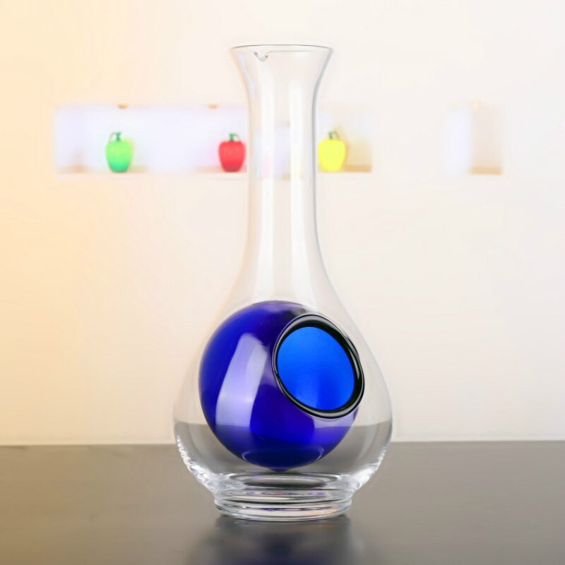 Wine Decanter 300-500Ml Lead-Free Crystal Glass Blue Heart Ice Hip Flask Whiskey Sake Bottle Jug Pourer Bar Tool: 450ml