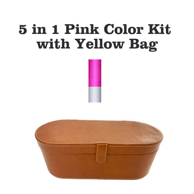 Föhn Elektrische Kam Haar Krultang Stijltang Borstel 5 In 1 Elektrische Lucht Kam Haar Styling Tool Kapper Salon Blow droger: au plug / Pink with bag