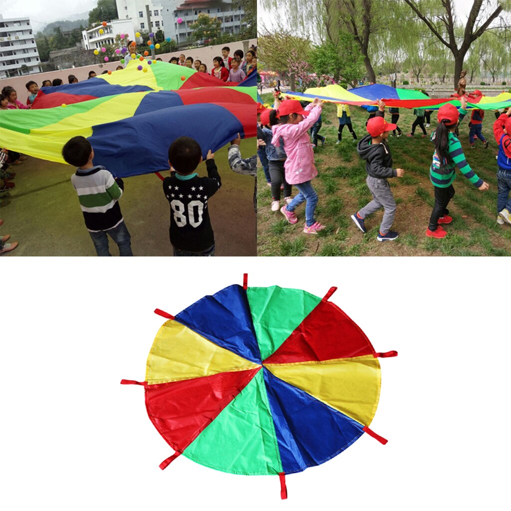 6 ~ 16ft Veelkleurige Kid 'S Play Parachute Tent Outdoor Games Activiteiten Speelgoed: 10ft