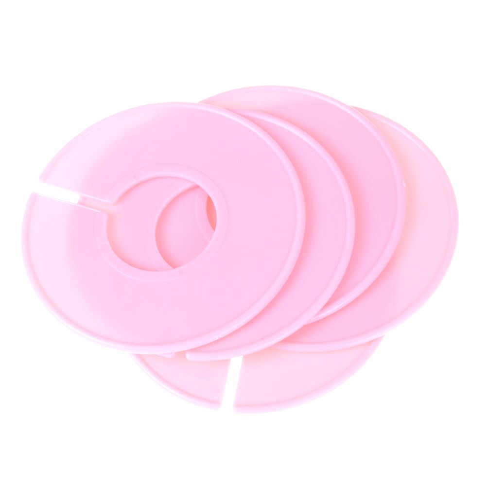 5 unidades por lote, perchas redondas coloridas, separadores de armario, Perchero de plástico para ropa, separadores de tallas, etiquetas de ropa, anillo marcador de tamaño: Rosa