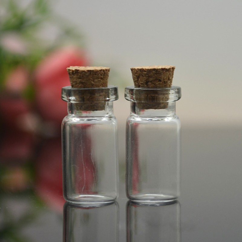 Mini botella de vidrio transparente 10 Uds., frascos de vidrio vacío jarras con corcho para bodas, recuerdos de