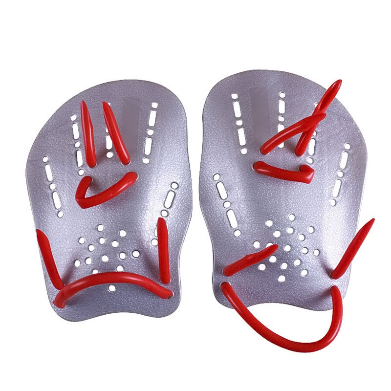 Zwempeddels training siliconen handschoenen padel vinnen flippers voor volwassenen kinderen zwemkleding ena 88: Grijs s