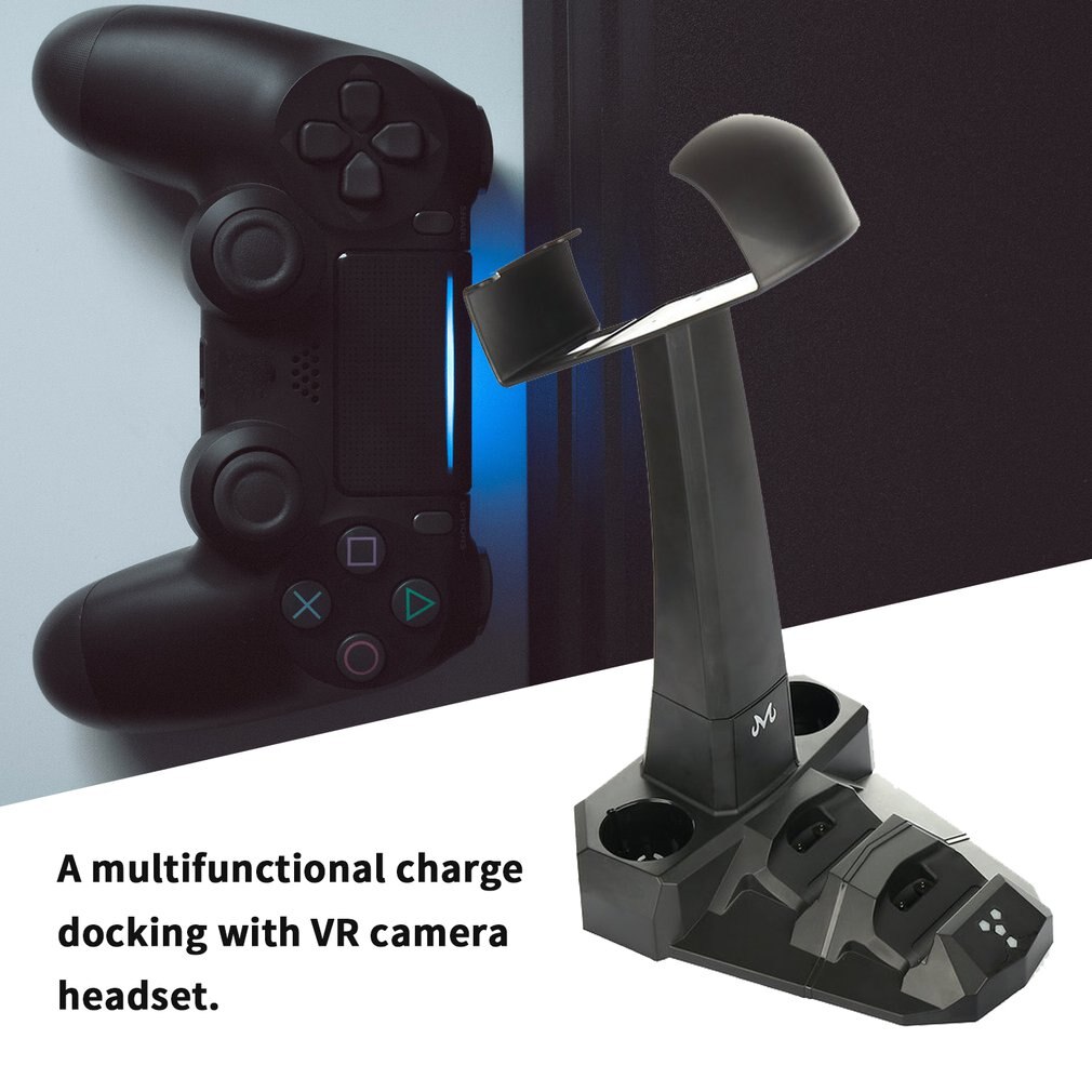 Multifunktionel 5- i -1 opladning docking nem opbevaring vr kamera headset holder til  ps4 vr til ps move controller