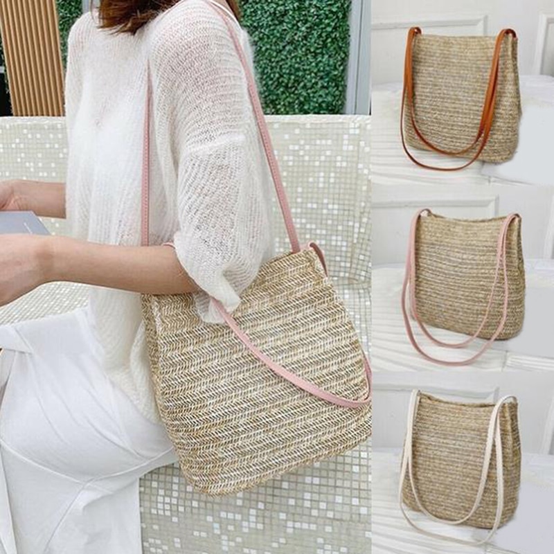 Emmer Stro Strand Zakken Vintage Geweven Schouder Bohemian Zomer Handtas Vrouwen Tote Brand Grote Mode