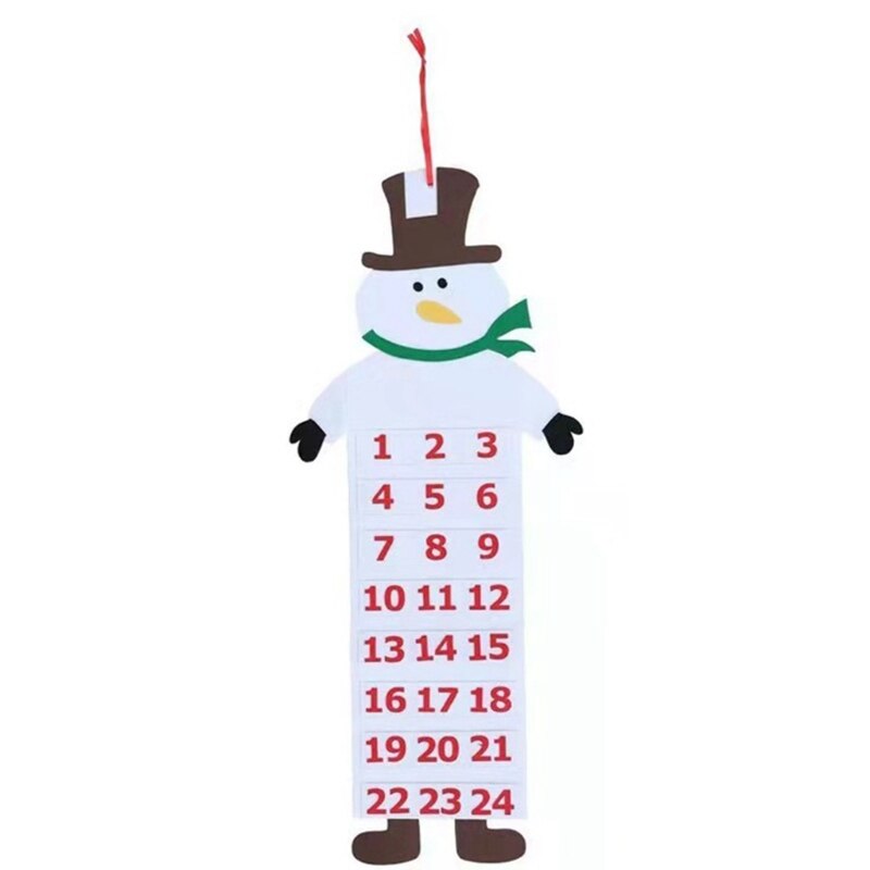 Felt Christmas Tree Calendar for Xmas Tree Kids Craft Decoration Ornaments: white
