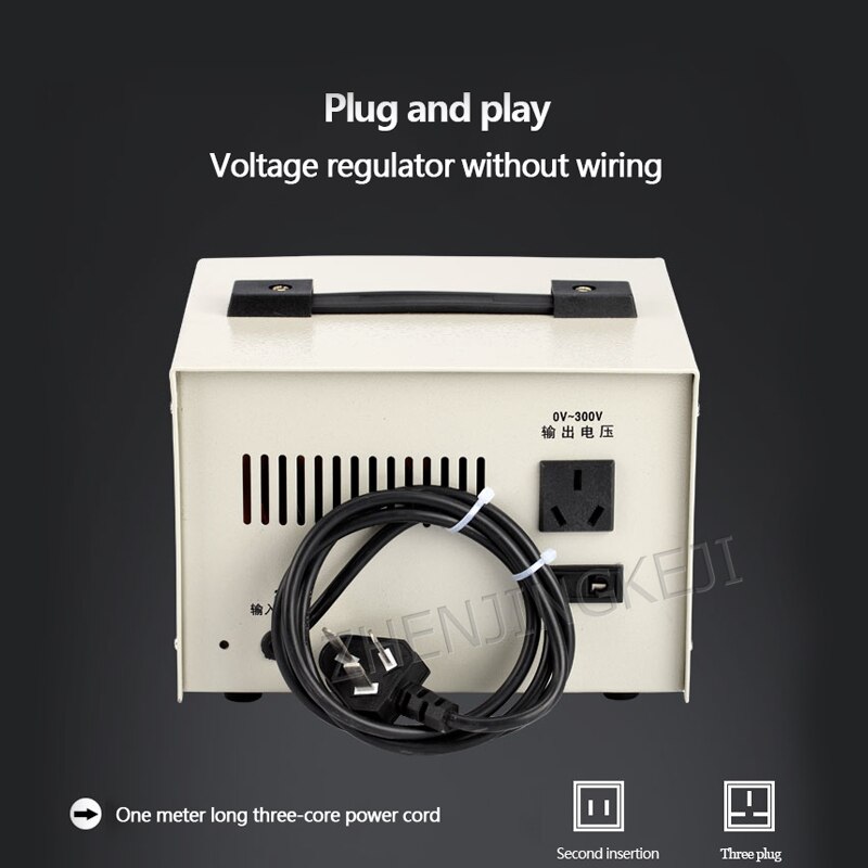 Single-Phase Voltage Regulator 220v AC Regulated Contact Type 0-300v Adjustable Power Supply Voltage Regulating Transformer 500W