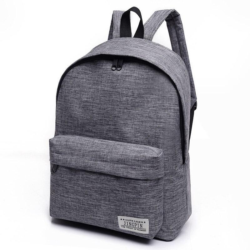 Vrouwen Mannen Mannelijke Canvas Zwarte Rugzak Boekentas Laptop Computer Tas Rugzak Schoudertas Canvas Rugzakken Kleine Rugzak: Grijs