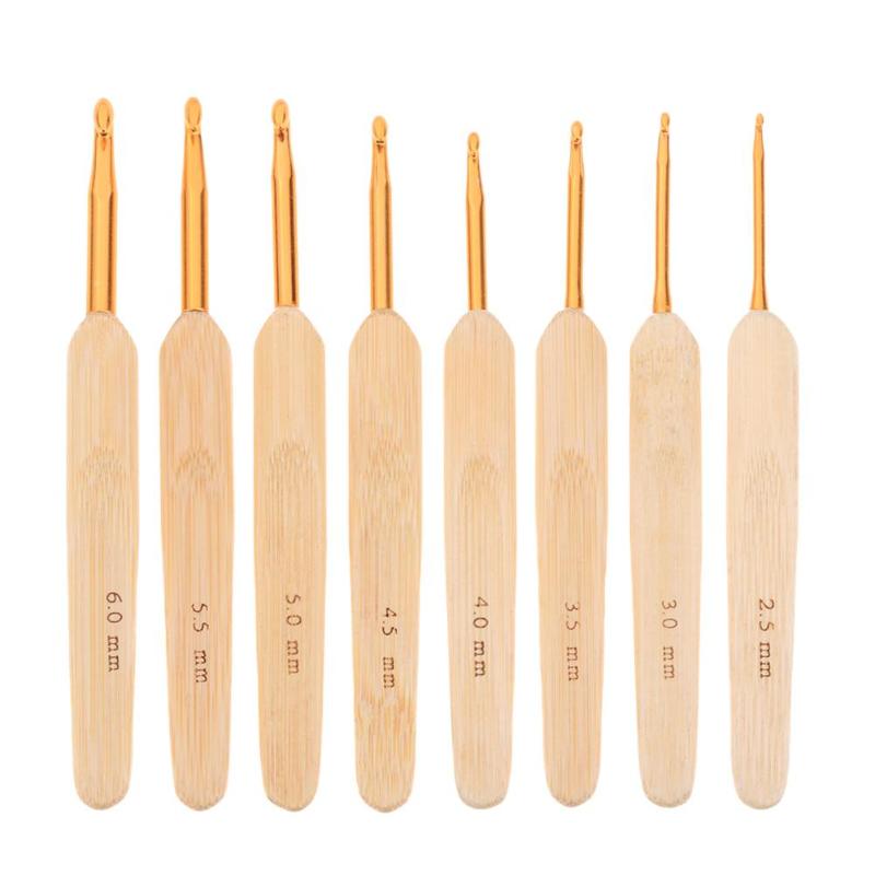 Conjunto de 8 unidades, gancho de ganchillo para manualidades de plástico de 2,5-6mm, manualidad de bordado con aguja para costura, Kit de manualidades, herramienta de telar, agujas de tejer: 01
