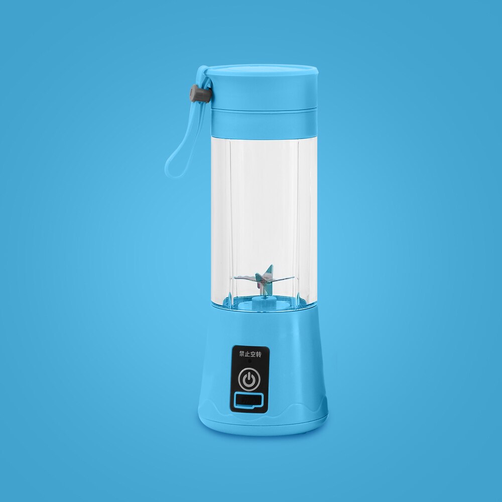 XYj-licuadora de zumo portátil recargable por Usb, batidos, máquina mezcladora de frutas, exprimidor, licuadora de hielo, mezclador de oficina, viaje, deporte: Blue