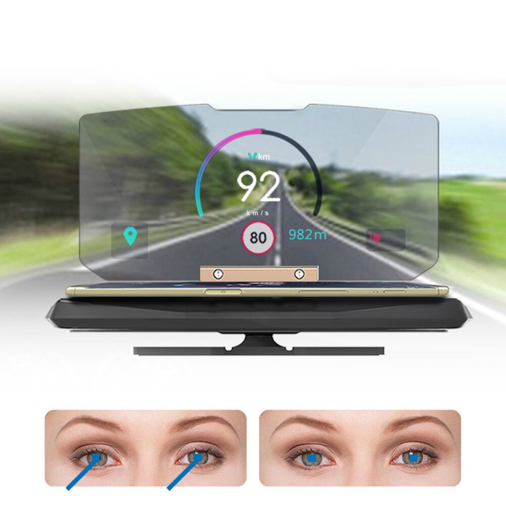 Universal Projektor Glas GPS HUD Halter Halterung Auto Stehen Geschwindigkeit Warnung Verstellbare Unterstützung Telefon Navigation Head Up Display