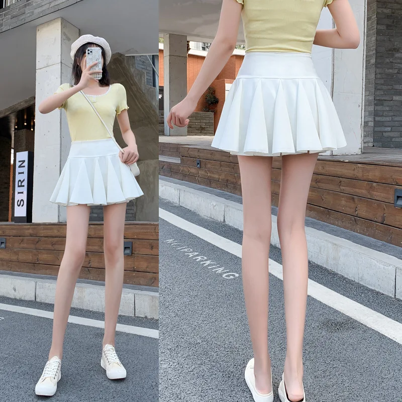 Korean Style Women's Pleated Skirt Mini High Waist Japanese Wardrobe Malfunction-proof Dancing Skater Skirt