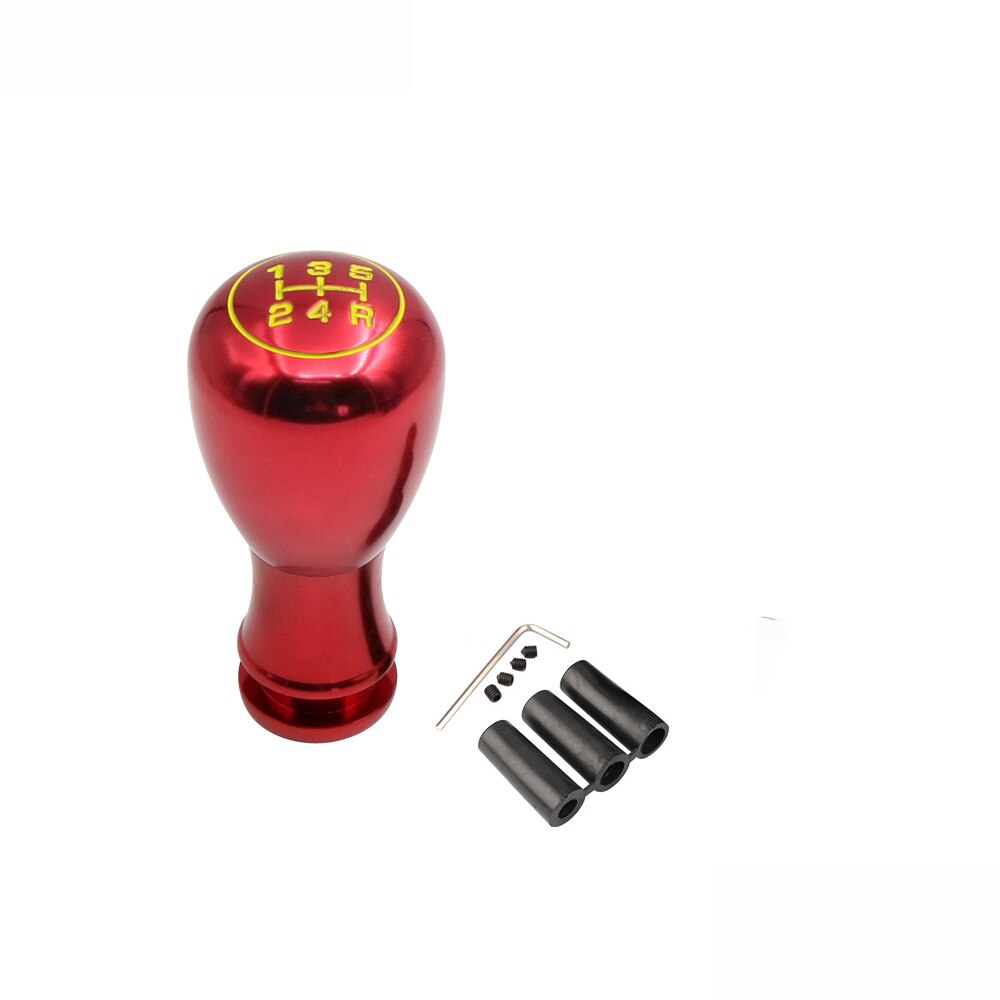 Universal Aluminum Racing 5 Speed Shifter Auto Gearstick Car Accessories Manual Transmission Car-styling Gear Shift Knob: red