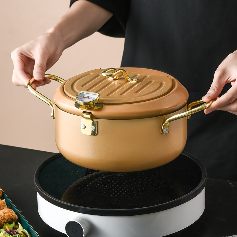 Non stick tempura frituregryder tempura frituregryde stegegryde induktion komfur universal stegt kyllingekande madlavningsredskaber køkkenredskaber