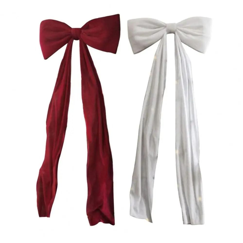 Large Christmas Bowknot Satin Extra Large Xmas Tree Topper Bows 50x180cm Red/White Ribbon Bowknot Decorations Xmas Decor