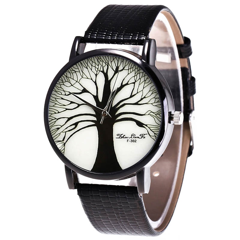 Mode Quartz Horloge Heren Vrouwen Paar Elektronische Horloge Boom met PU Wrist Strap LL @ 17: Zwart