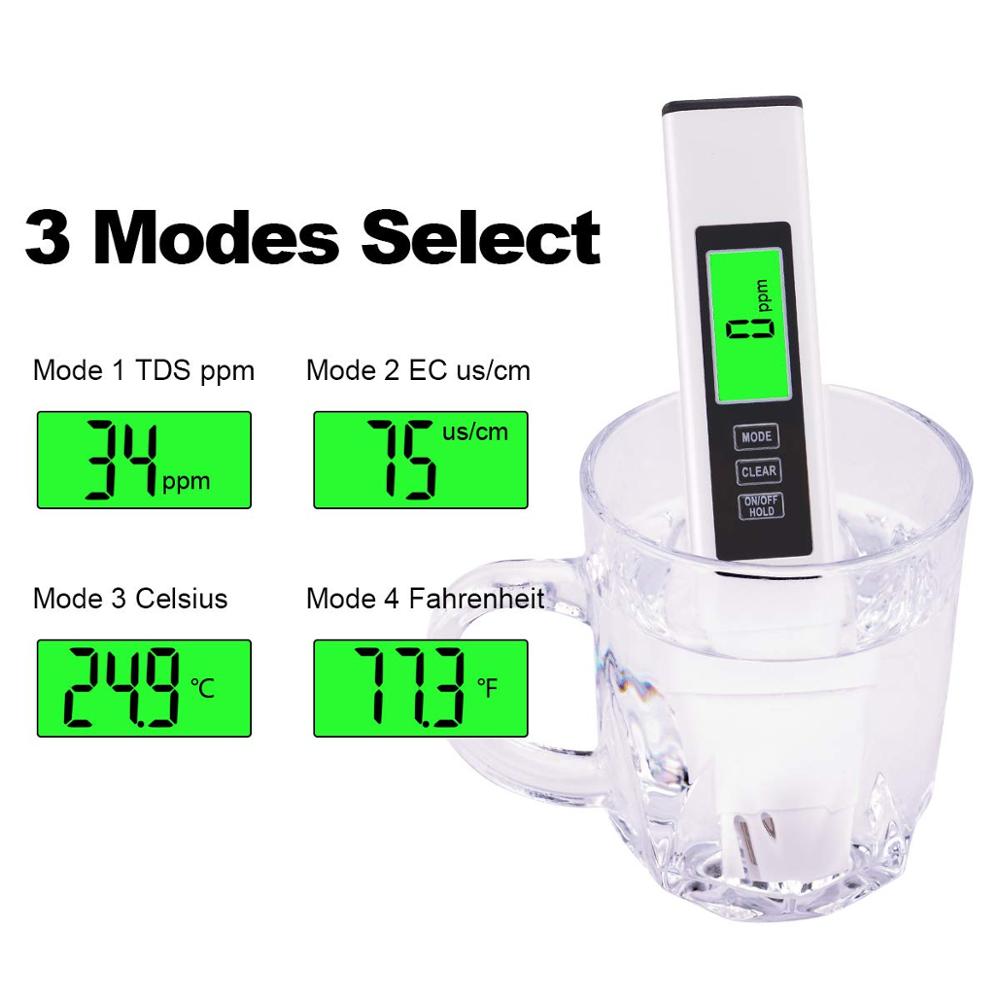 TDS Meter Digital Water Tester 3 in 1 TDS Temperature EC Meter PPM Conductivity and Temp Monitoring Device for Drinking Water