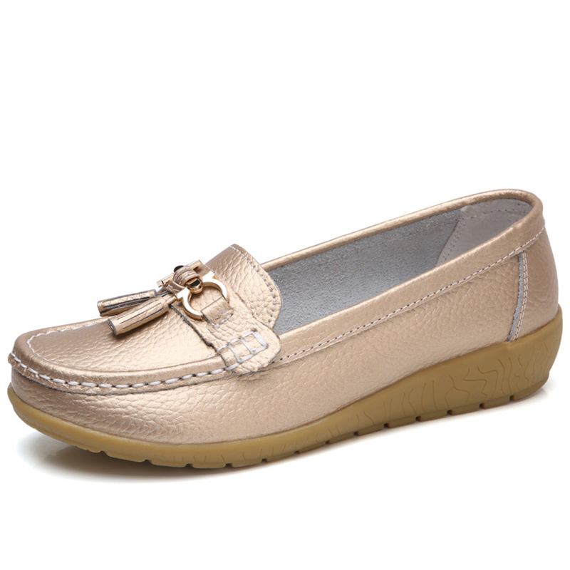 Scarpe da donna Mocassini da infermiera Scarpe Classiche Appartamenti Zapatos Mujer Scarpe basse comode da donna Calzature da donna in pelle casual bianche: Vino Rosso / 43