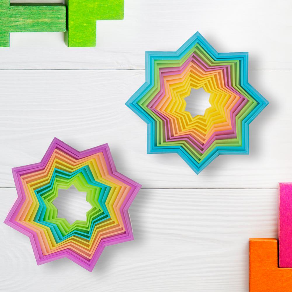 Regenbogen Magische Stressabbau Spielzeug 3D Star Drei-dimensionale Verformung Baustein Spielzeug Für Kinder Anti-stress Spielzeug