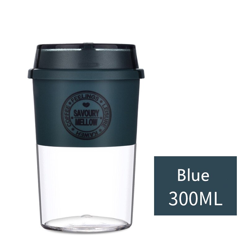 Bærbar 300ml/400ml- tritan materiale kaffekrus anti-skoldning lækagesikker te mælkekop rejse krus til: 300ml blå