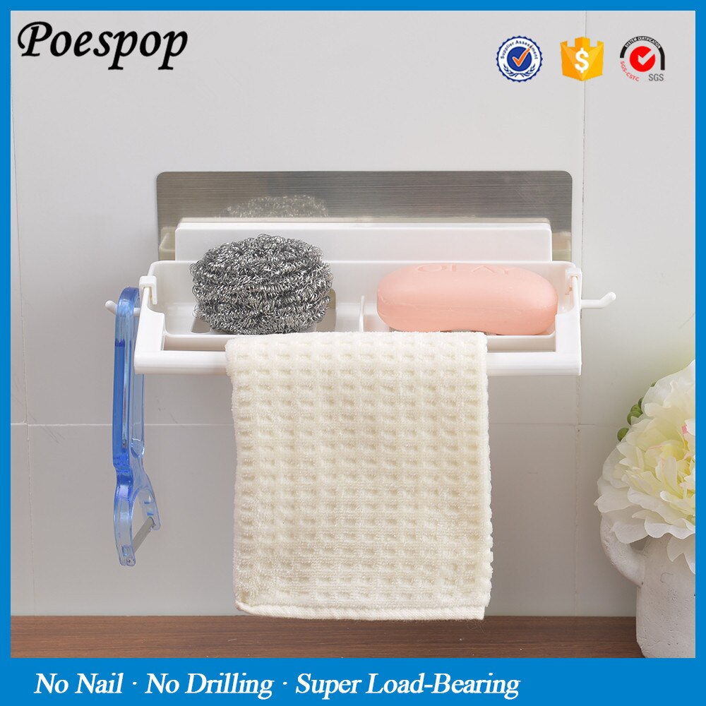 POSEPOP Badezimmer Eckregal Saugnapf Saugnapf Kunststoff Dusche Korb Küchenwand Gestell Dusche Mit Handtuchhalter