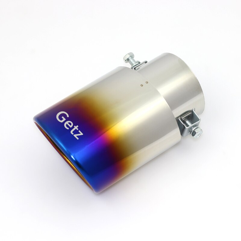 Stainless Steel Exhaust Tip Pipe Muffler Car Styling Exhaust System Tip Modified Car Tail For Hyundai Getz Accessories: straight type blue