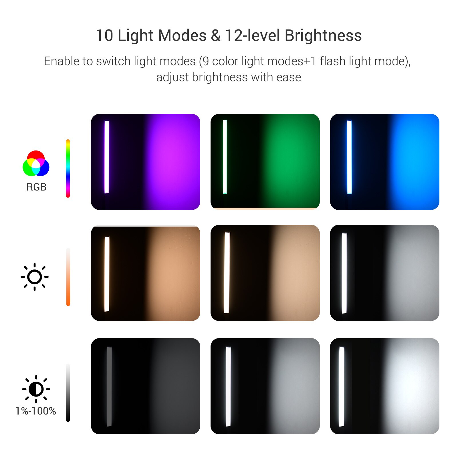 Varita de luz LED de mano RGB de CZ RU, palo de luz de fotografía recargable, 1000 lúmenes, 3200-5600K, bolsa portátil con Control remoto