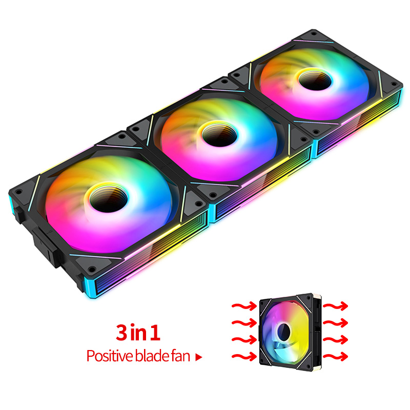 Teucer JM-1 PC boîtier ventilateur miroir Cycle ARGB 120mm 12v/4Pin PWM châssis à faible bruit refroidissement par eau ventilateur paquet unique avec câble: Or