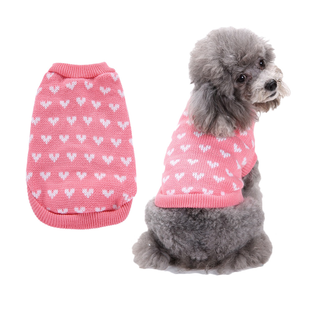 Lvtubanlv Hond Gebreide Trui Hond Hart Trui Puppy Trui Warme Zachte Huisdier Kleding Voor Kleine Medium Katten En Honden: Rood / Xxl