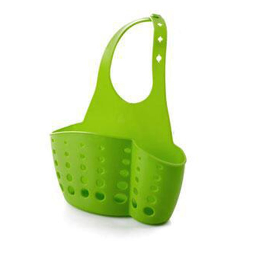 Adjustable Snap Sink Faucet Housing Cradle Kitchen Shelving Rack Kitchen Sponge Holder Storage Basket: green