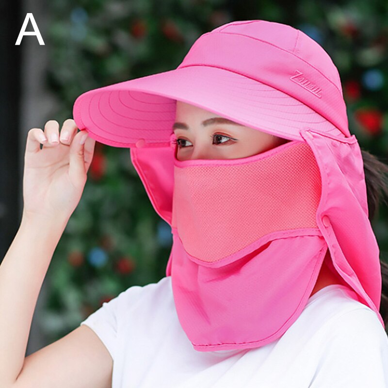 Gorra con protección solar para mujer, gorros de sol anchos a la , protección de rostro Cuello, gorros plegables para playa, protección Uv, conducción al aire libre: 01