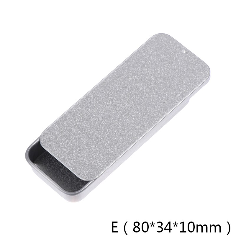 2pcs Tinplate Small Push-pull Box Solid Balm Box Metal Packaging Box: E