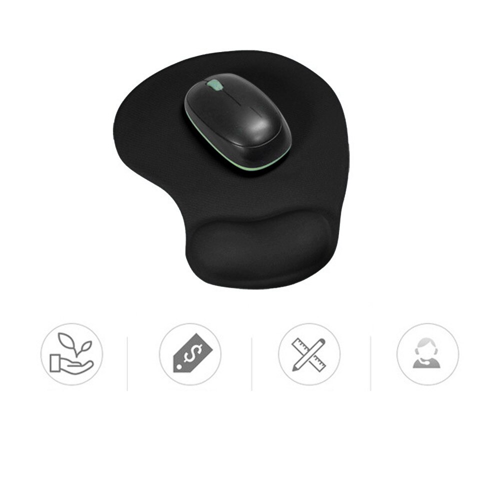 Gaming Mouse Pat almohadilla blanda para ratón de silicona con reposamuñecas, alfombrilla de soporte para PC, portátil, Gaming: Black 