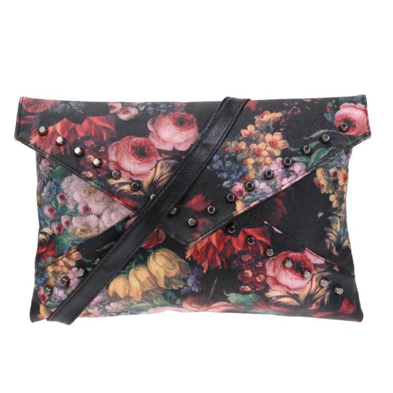 Olieverf Vrouwen handtassen crossbody schoudertassen Klinknagels Handtas Vrouwen Envelop Clutch Bag bolsos mujer