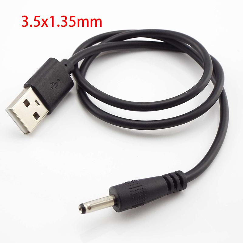 Cable de carga de puerto USB a CC de 1M, conector de enchufe CC 5,5x2,1 5,5x2,5 3,5x1,35 4,0x1,7 2,5x0,7mm, Cable de extensión de fuente de alimentación: Rojo