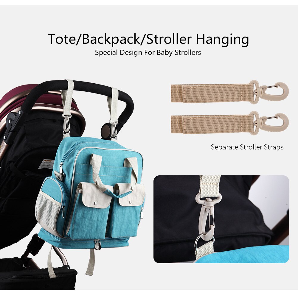 Insular Baby Luierzakken Nylon Baby Luier Tas Grote Capaciteit Mummie Wandelwagen Zakje Rugzak Multi-Functionele Baby Verpleging Tassen