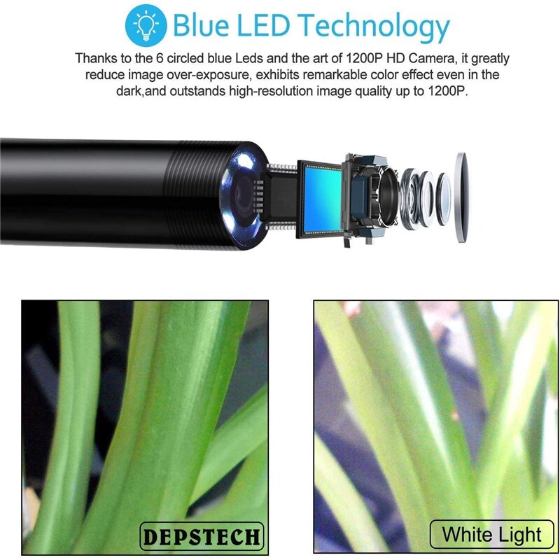 Depstech Draadloze Endoscoop 2MP Wifi Borescope Inspectie IP67 Waterdichte 1080P 30fps Hd Snake Camera Voor Android Ios Telefoon