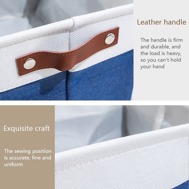 3 Pack Foldable Storage Bin Rugged Canvas Fabric Cube Container with Handles Great for Organizing Closets